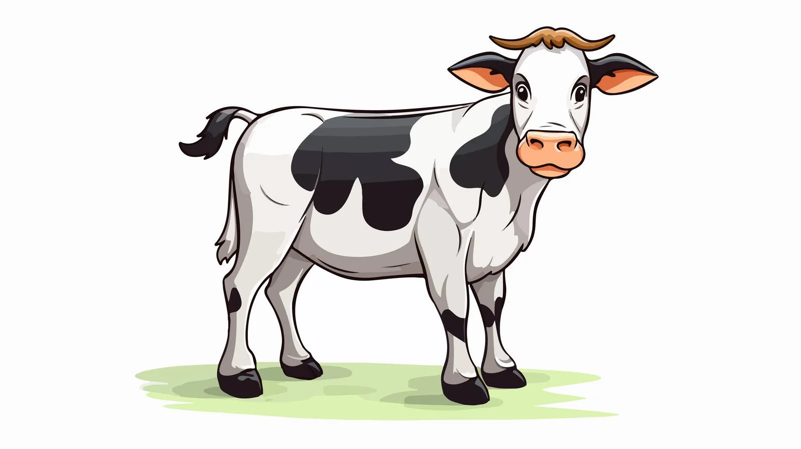 Cartoon Farm Cow Line Drawing — free download from Dotvec