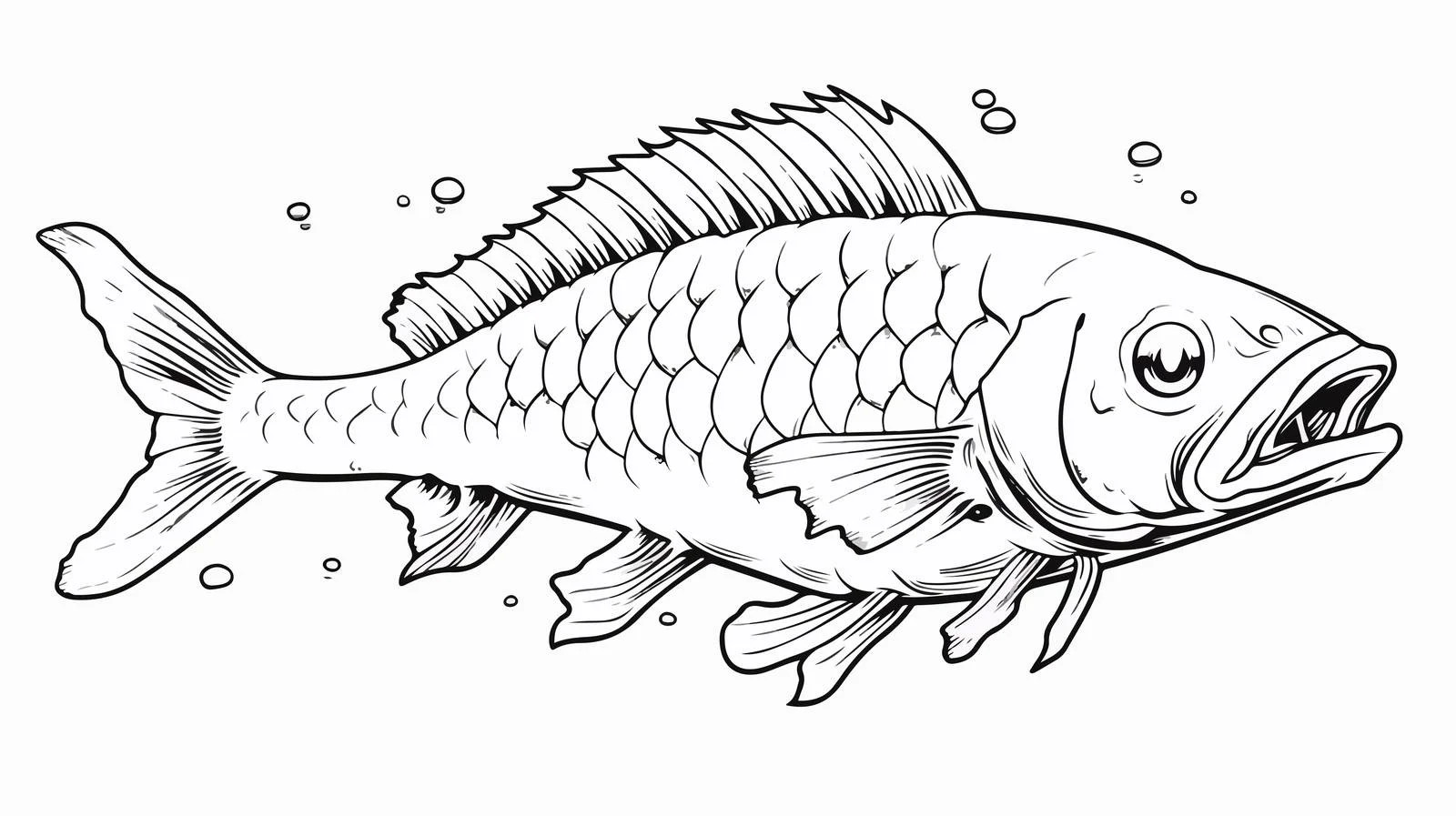 Cartoon Fish Bones Illustration — free download from Dotvec