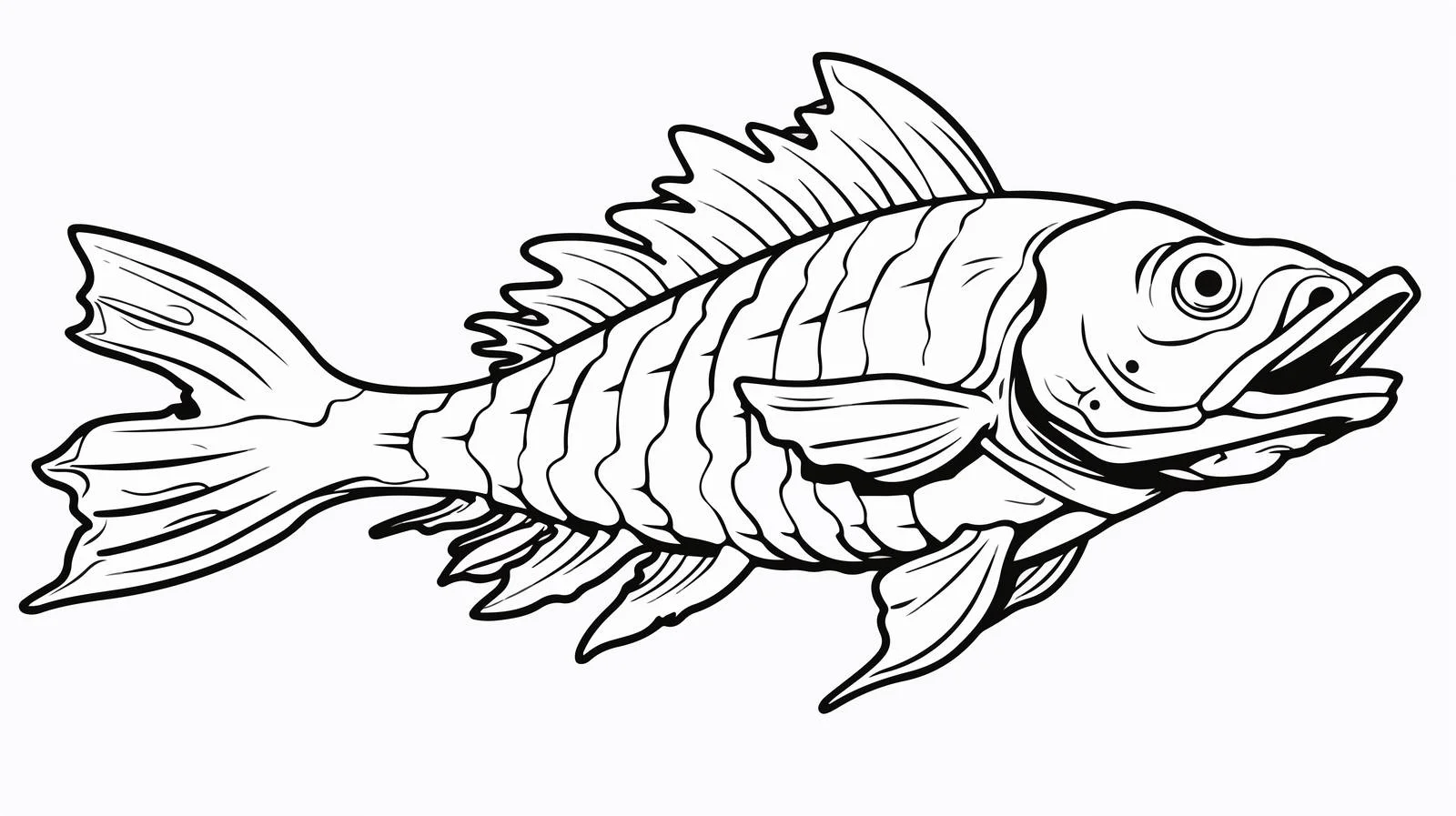 Cartoon Fish Bones Illustration — free download from Dotvec