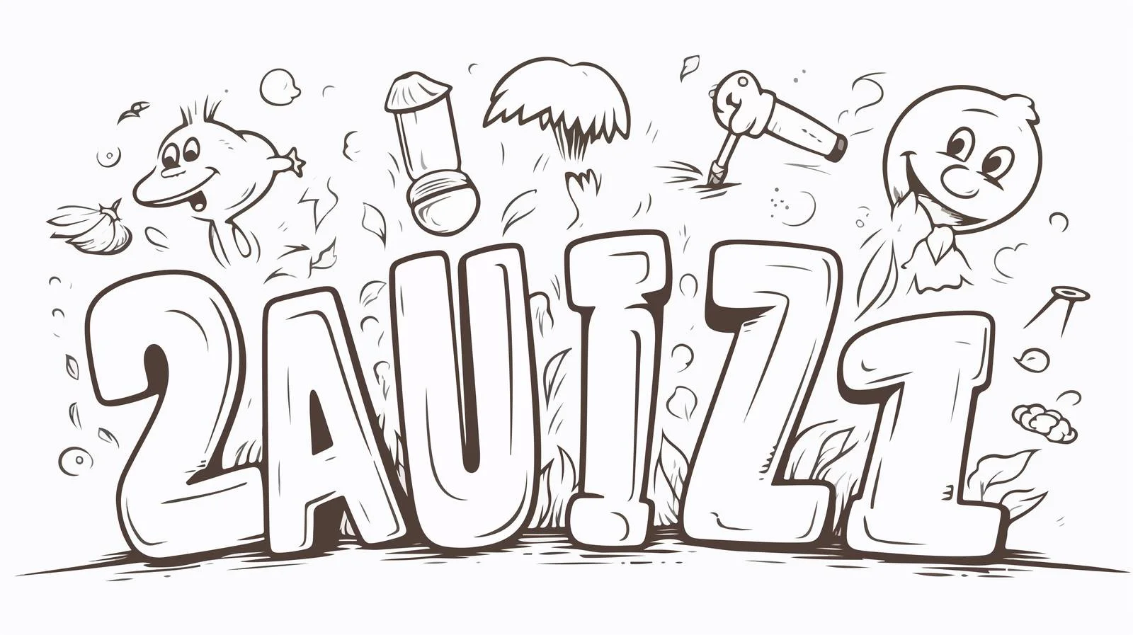 Cartoon Font Quiz Vector Illustration — free download from Dotvec