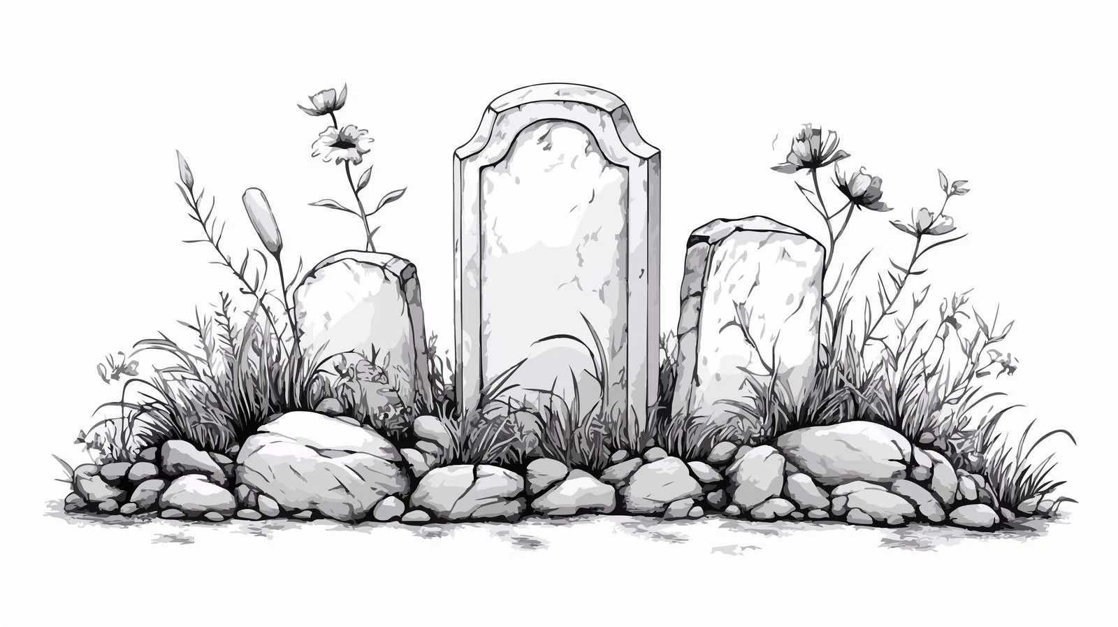 Cartoon Grave Stone Vector Illustration — free download from Dotvec