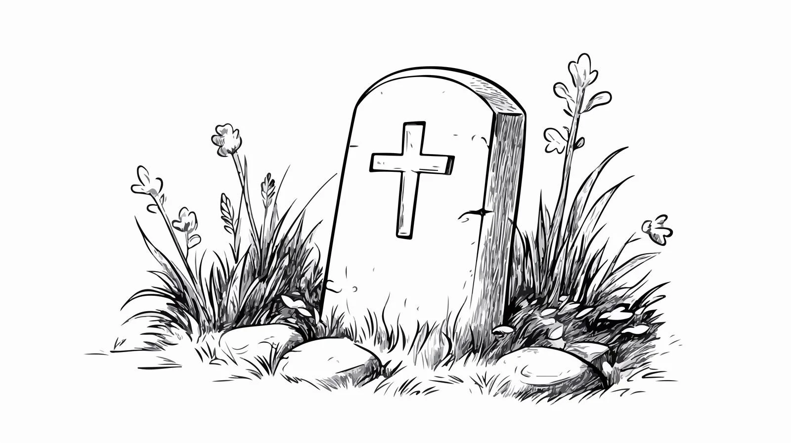 Cartoon Grave Stone Vector Illustration — free download from Dotvec