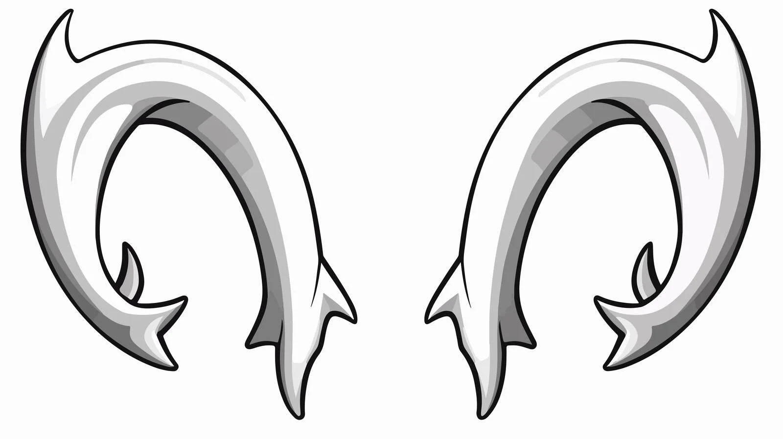 Cartoon Horns Line Drawing Vector Illustration — free download from Dotvec