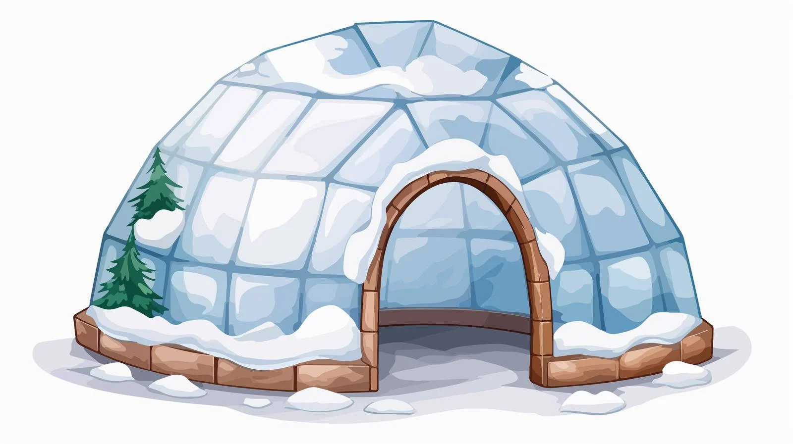 Cartoon Igloo Line Drawing Vector Illustration — free download from Dotvec