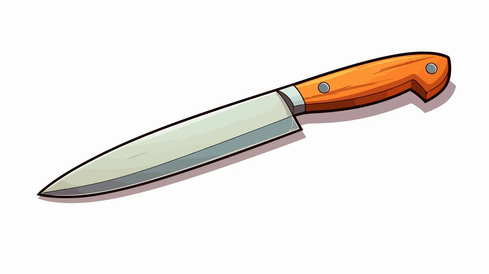 Kitchen Knife Cartoon Line Drawing Illustration — free download from Dotvec