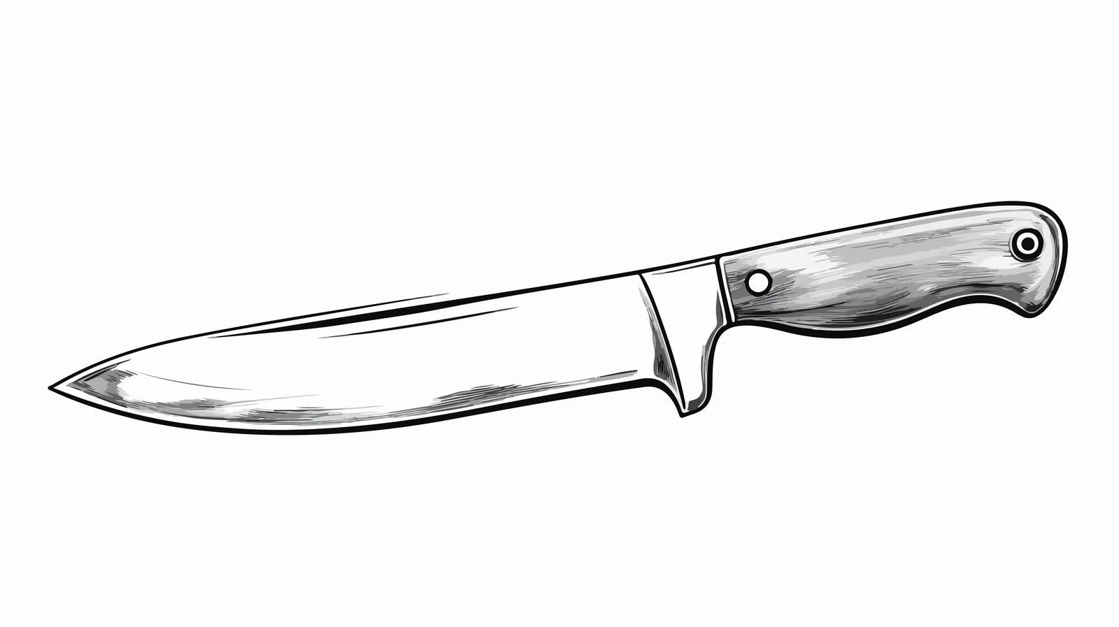 Cartoon Kitchen Knife Line Drawing Vector — free download from Dotvec