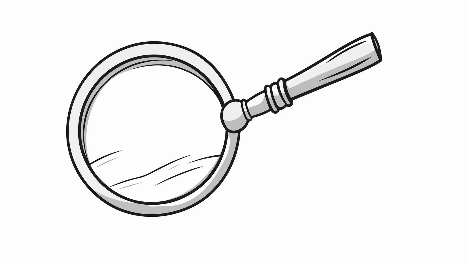 Cartoon Magnifying Glass Illustration — free download from Dotvec