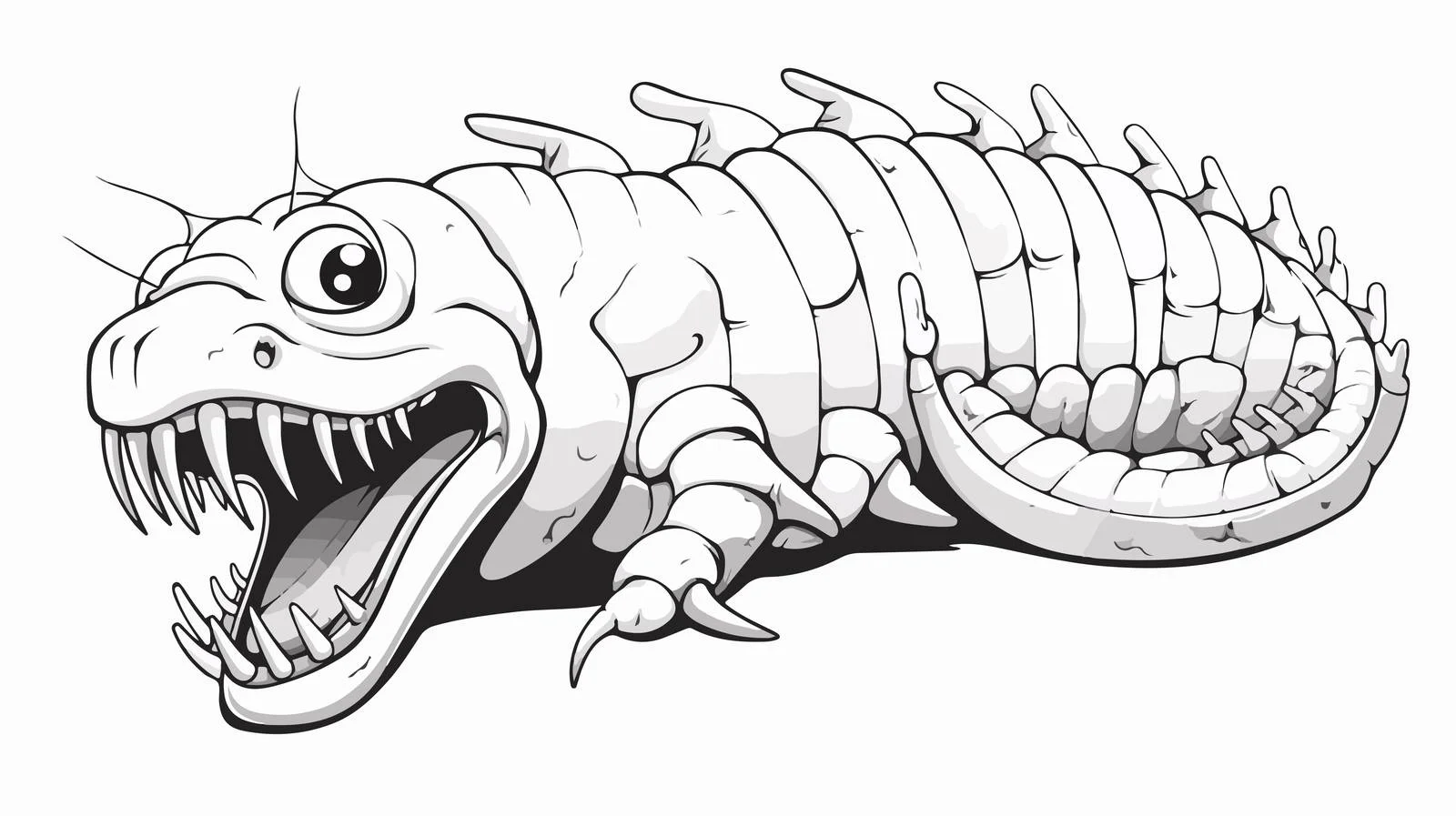 Cartoon Monster Leech Vector Illustration — free download from Dotvec