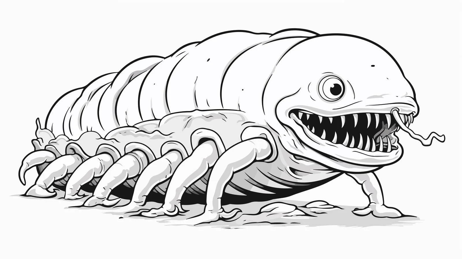 Cartoon Monster Leech Vector Illustration — free download from Dotvec
