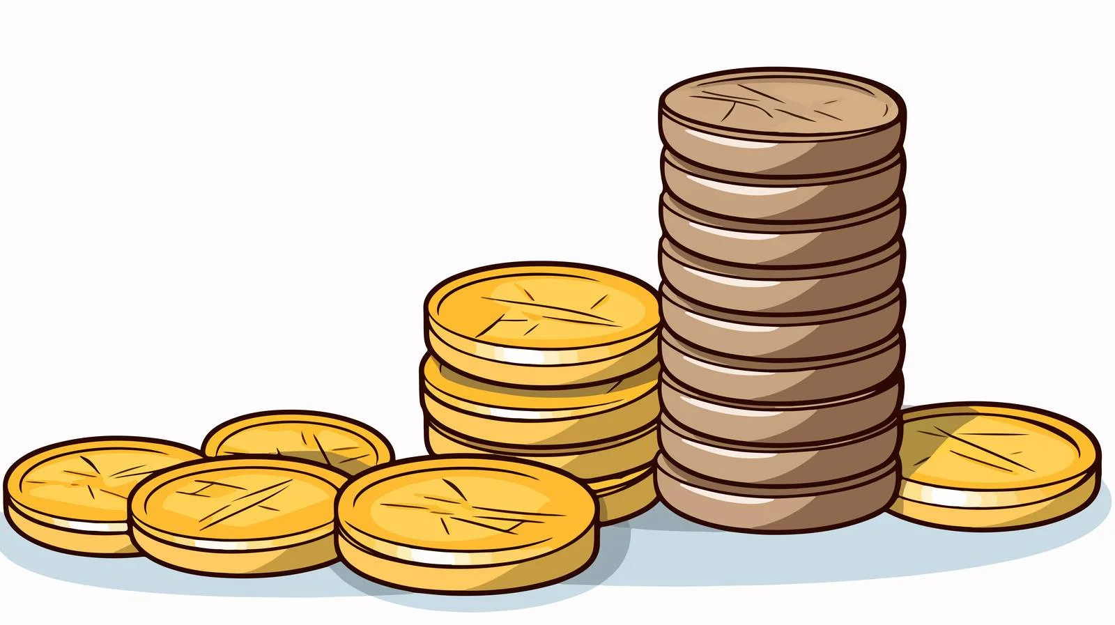 Coin Cartoon Line Drawing Vector Illustration — free download from Dotvec