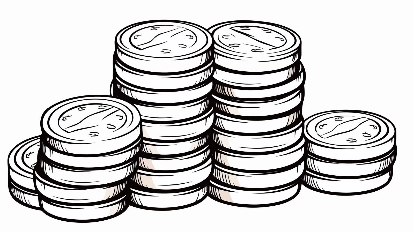 Cartoon Coin Line Drawing Vector Illustration — free download from Dotvec