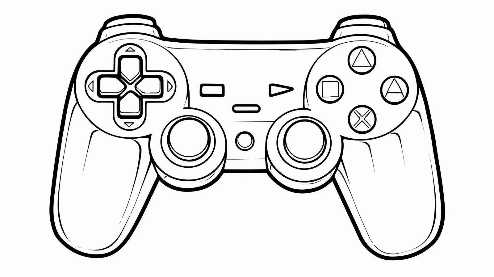 Cartoon Game Controller Line Drawing — free download from Dotvec
