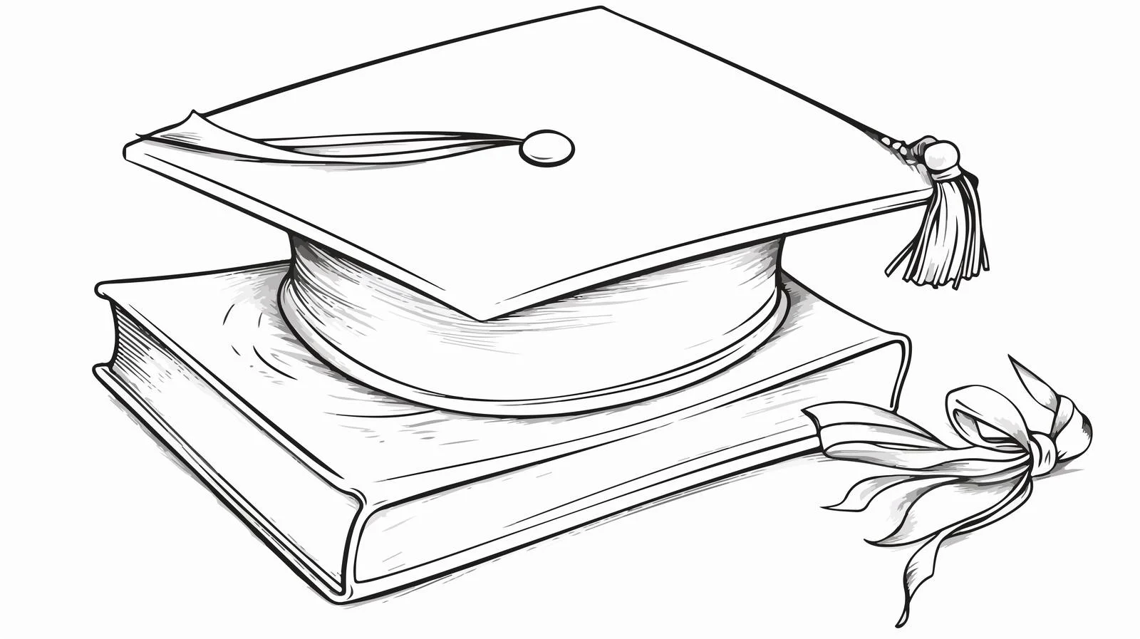Education Diploma Line Drawing Cartoon Illustration — free download from Dotvec