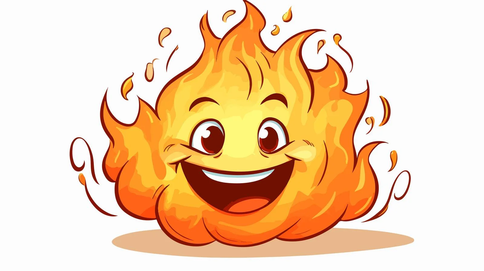 Happy Fire Cartoon Drawing — free download from Dotvec