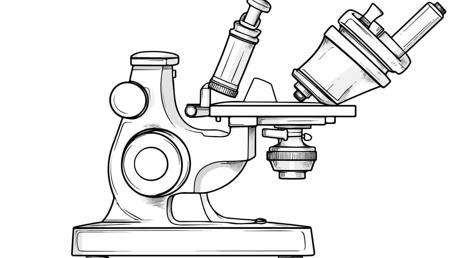 Microscope Cartoon Line Drawing Vector Illustration — free download from Dotvec