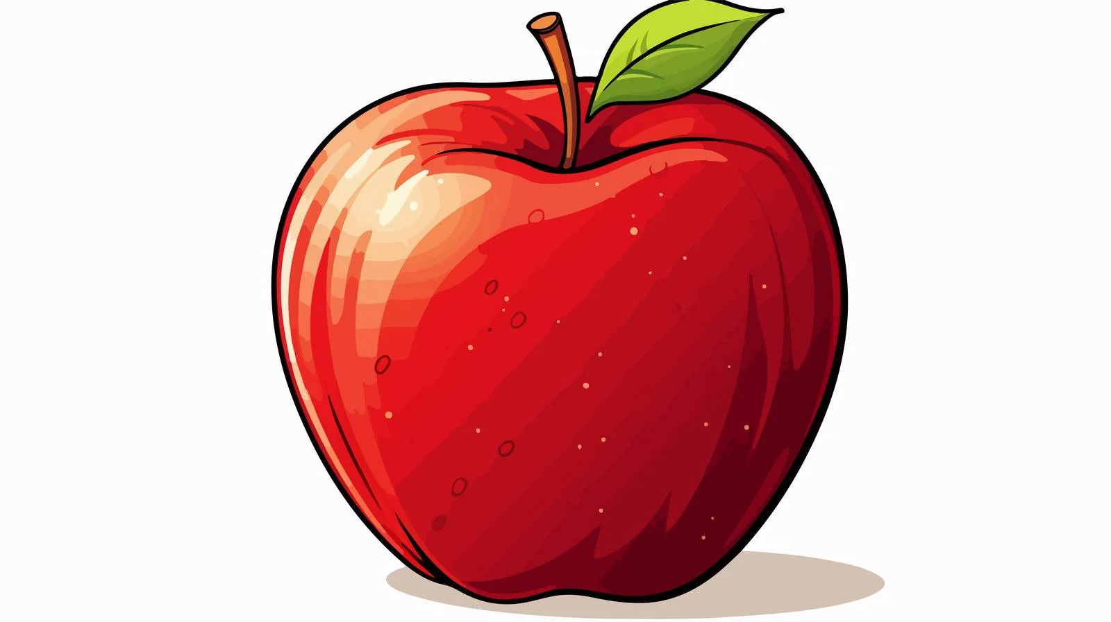 Red Apple Cartoon Line Drawing Vector — free download from Dotvec