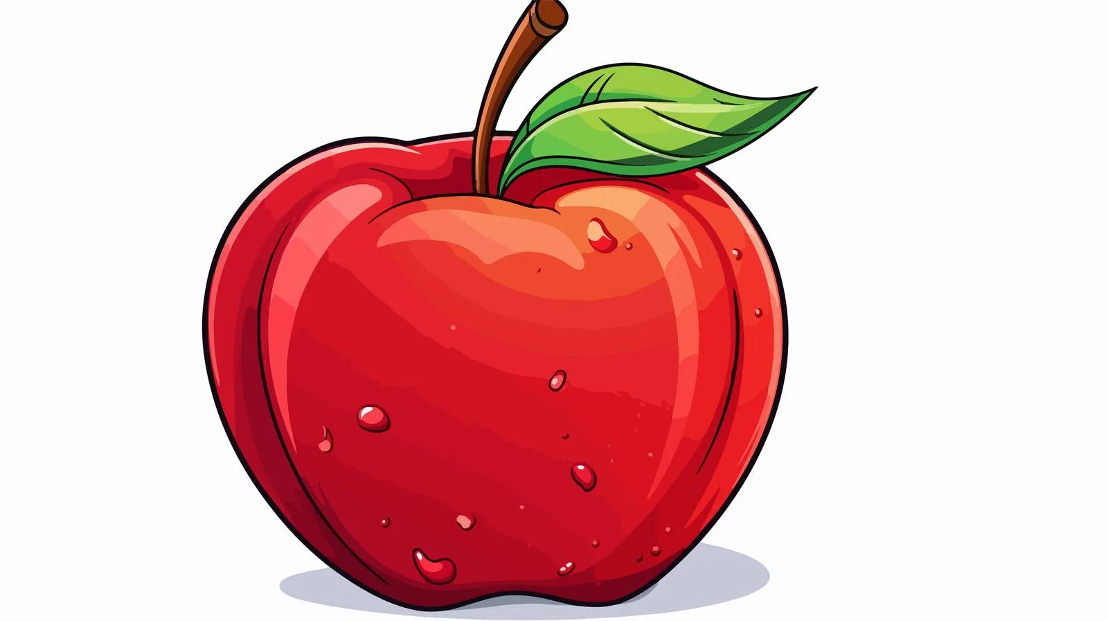 Red Apple Cartoon Line Drawing Vector — free download from Dotvec