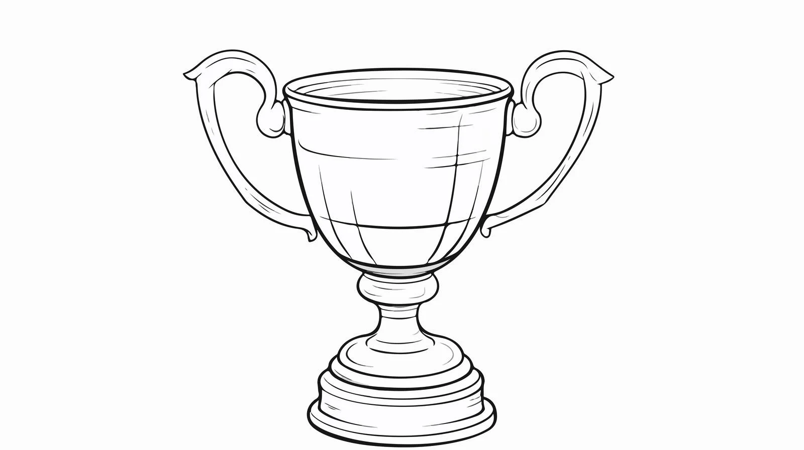 Cartoon Trophy Line Drawing Illustration — free download from Dotvec