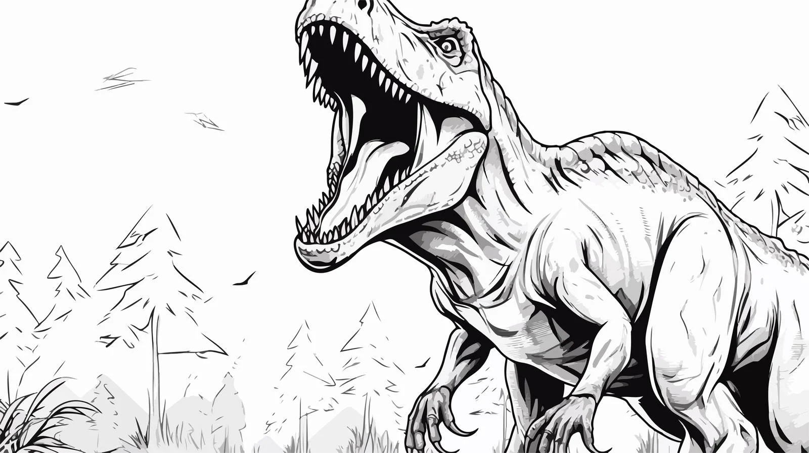 Roaring T-Rex Cartoon Vector Illustration — free download from Dotvec