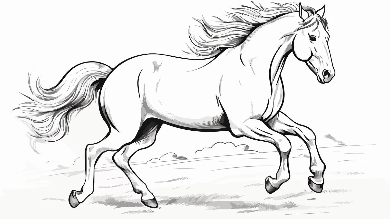Cartoon Running Horse Vector Illustration — free download from Dotvec