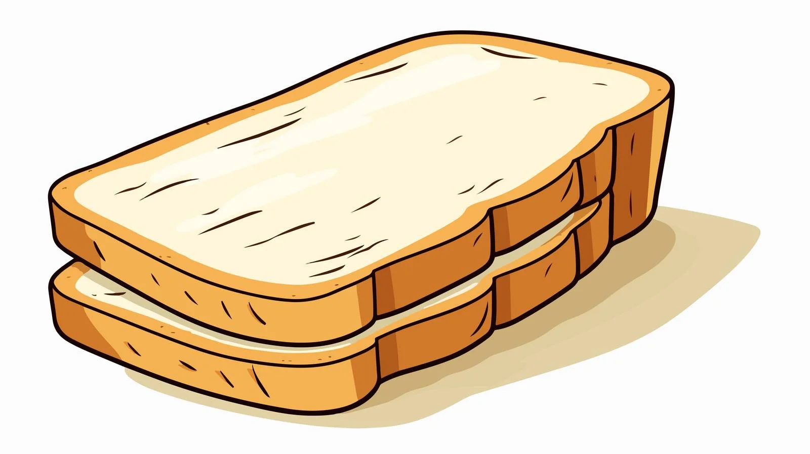 Cartoon Bread Slice Illustration — free download from Dotvec