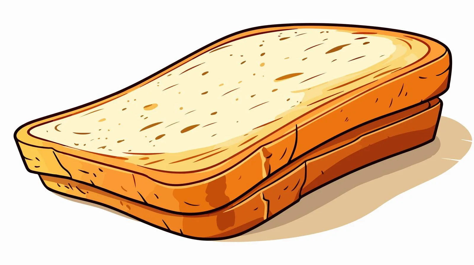 Cartoon Bread Slice Illustration — free download from Dotvec