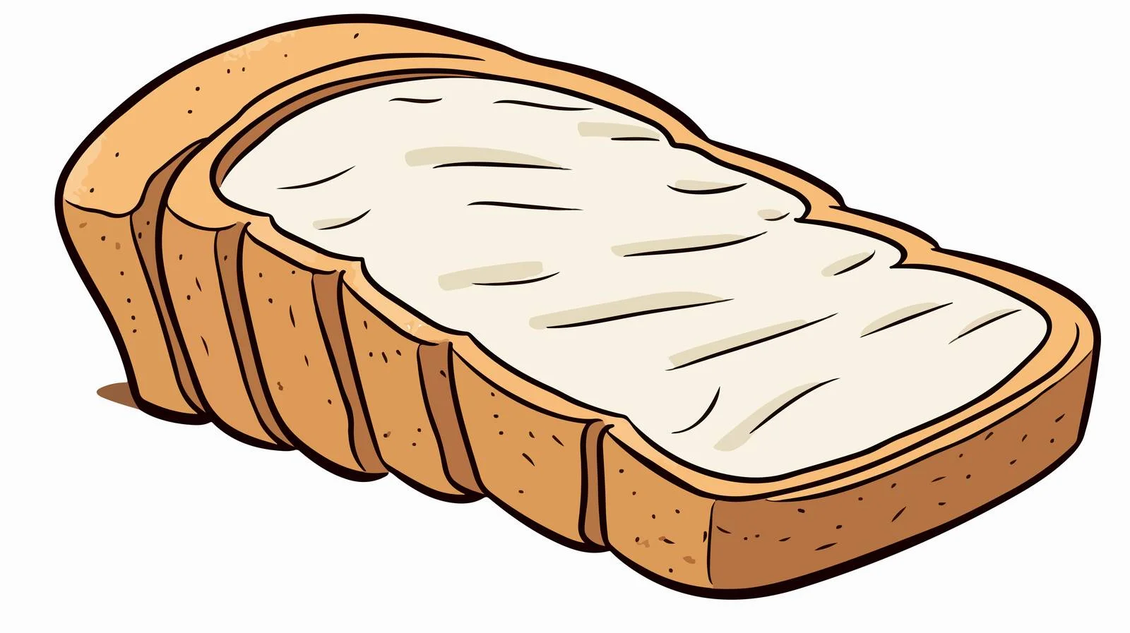 Cartoon Slice of Bread Illustration — free download from Dotvec