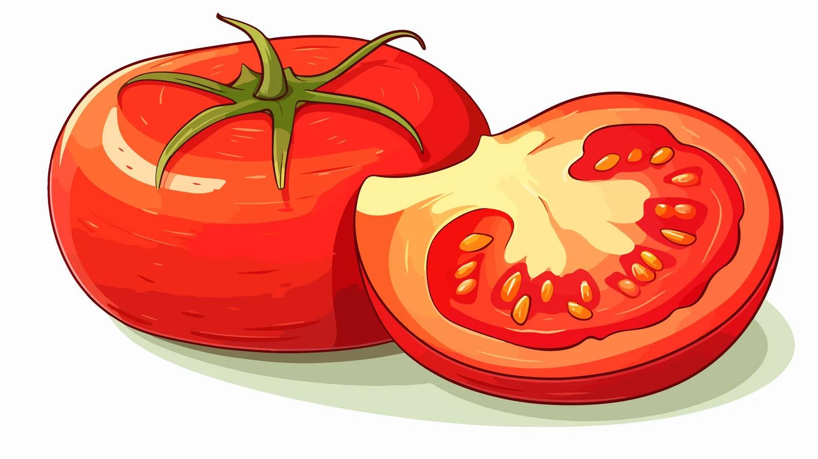 Cartoon Sliced Tomato Illustration — free download from Dotvec