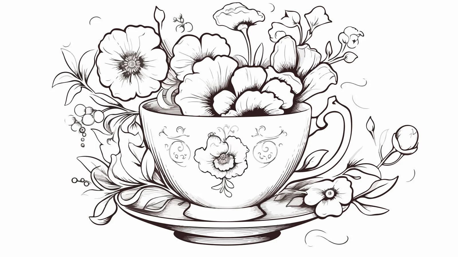 Cartoon Tea Cup Illustration — free download from Dotvec