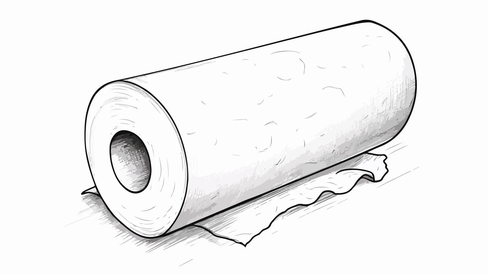 Cartoon Toilet Roll Line Drawing Vector — free download from Dotvec