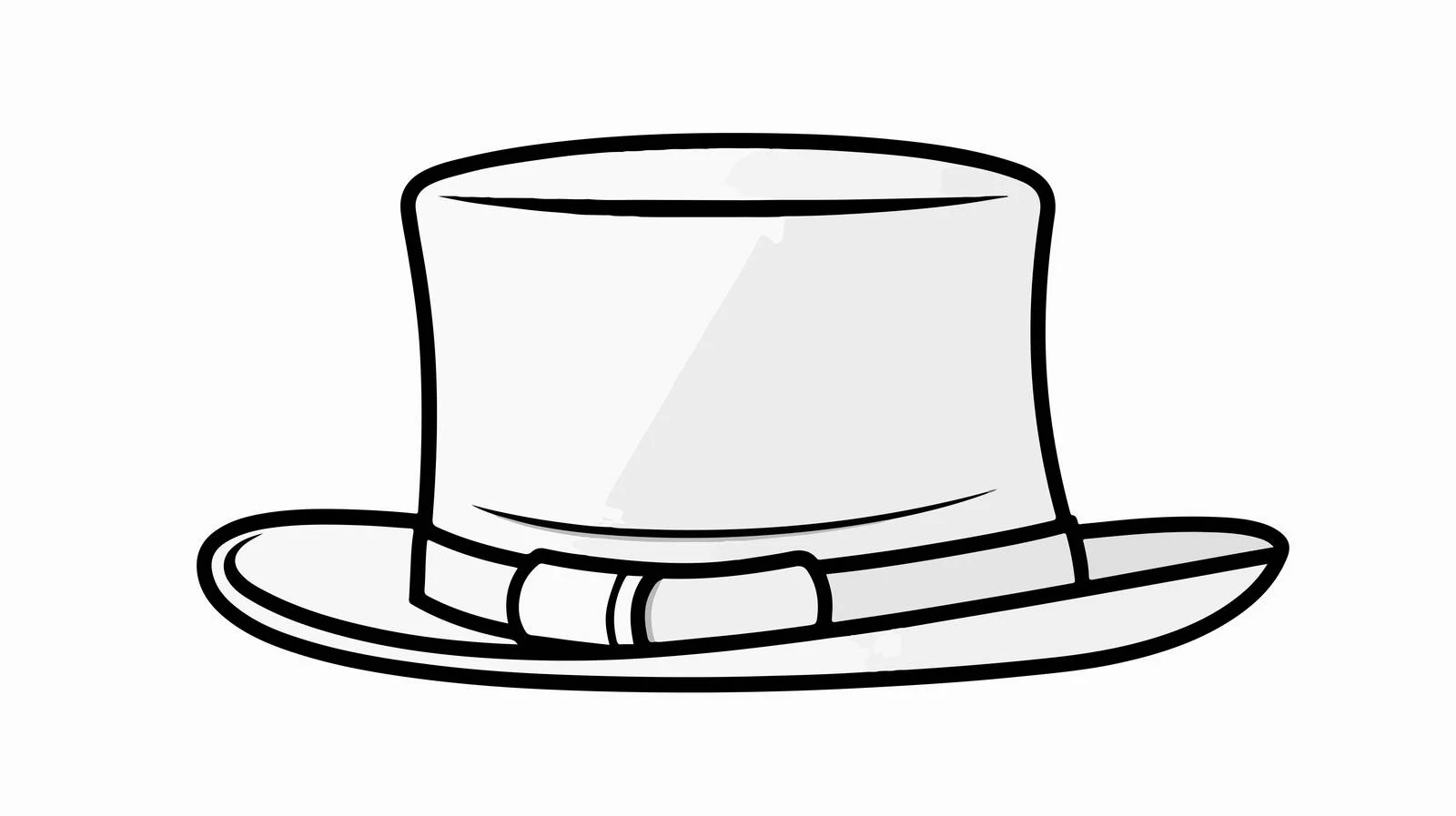 Cartoon Top Hat Line Drawing Vector — free download from Dotvec