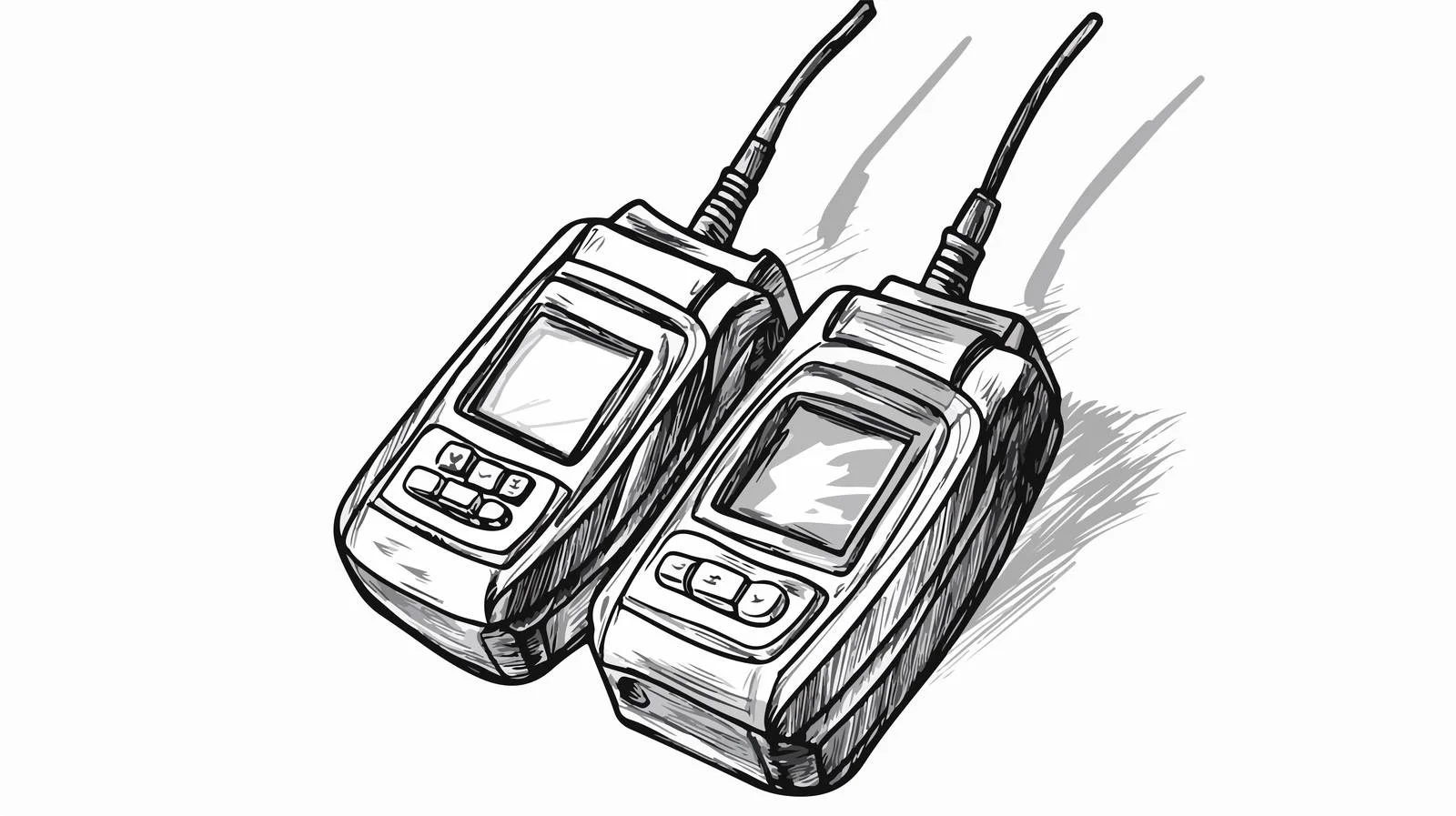 Cartoon Walkie Talkie Illustration — free download from Dotvec