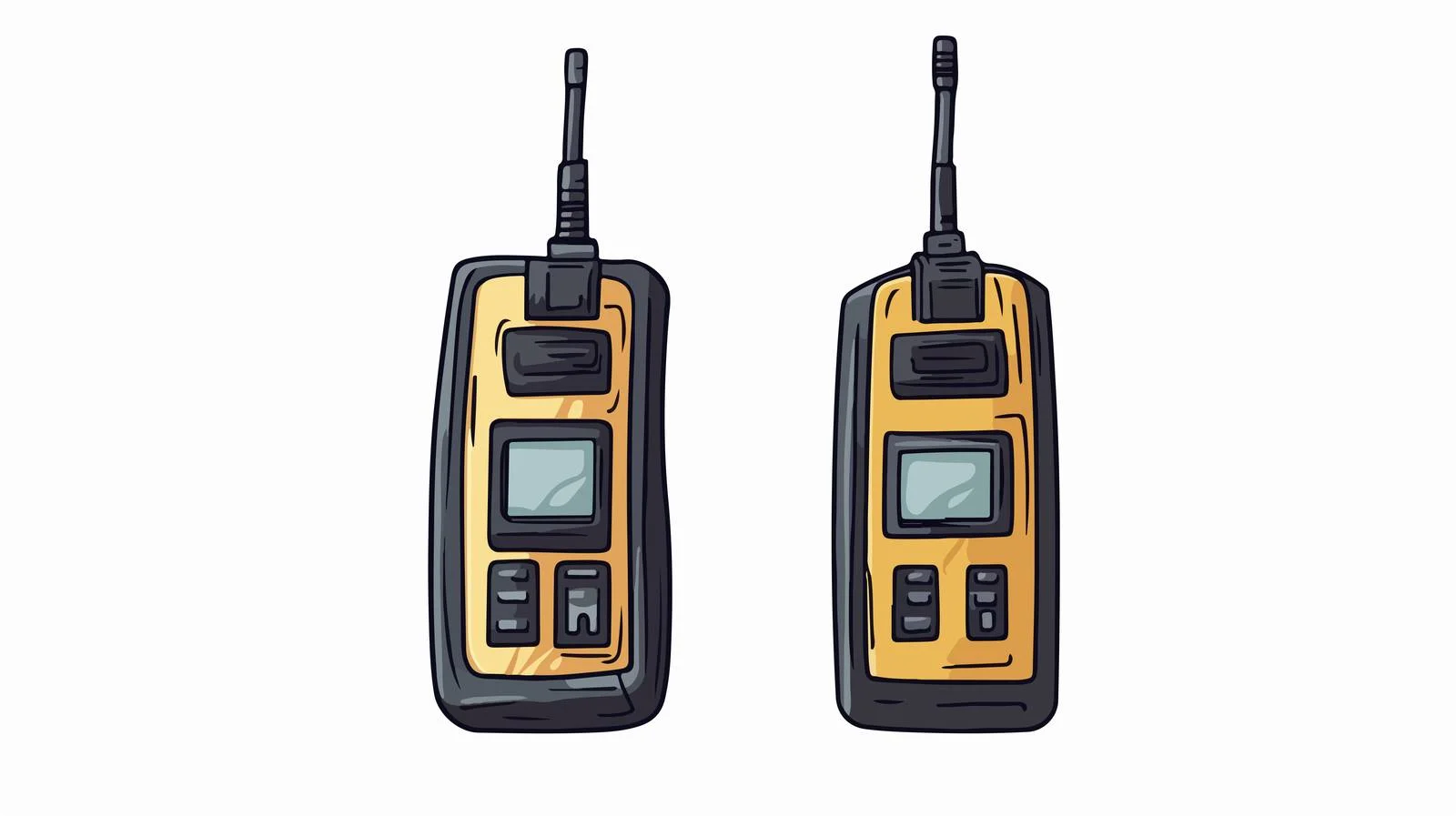 Cartoon Walkie Talkie Line Drawing Illustration — free download from Dotvec