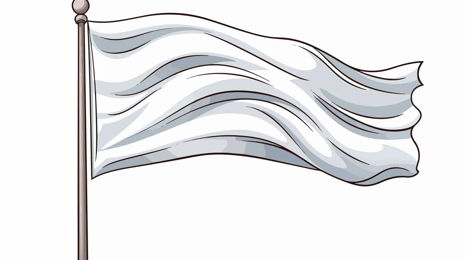 Illustration: Cartoon White Flag Waving — free download from Dotvec