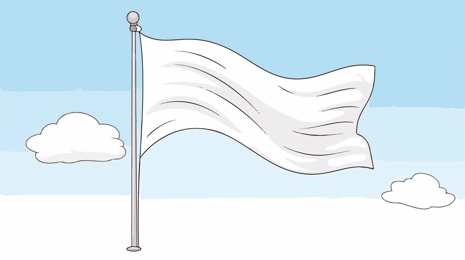 Cartoon White Flag Waving Vector Illustration — free download from Dotvec