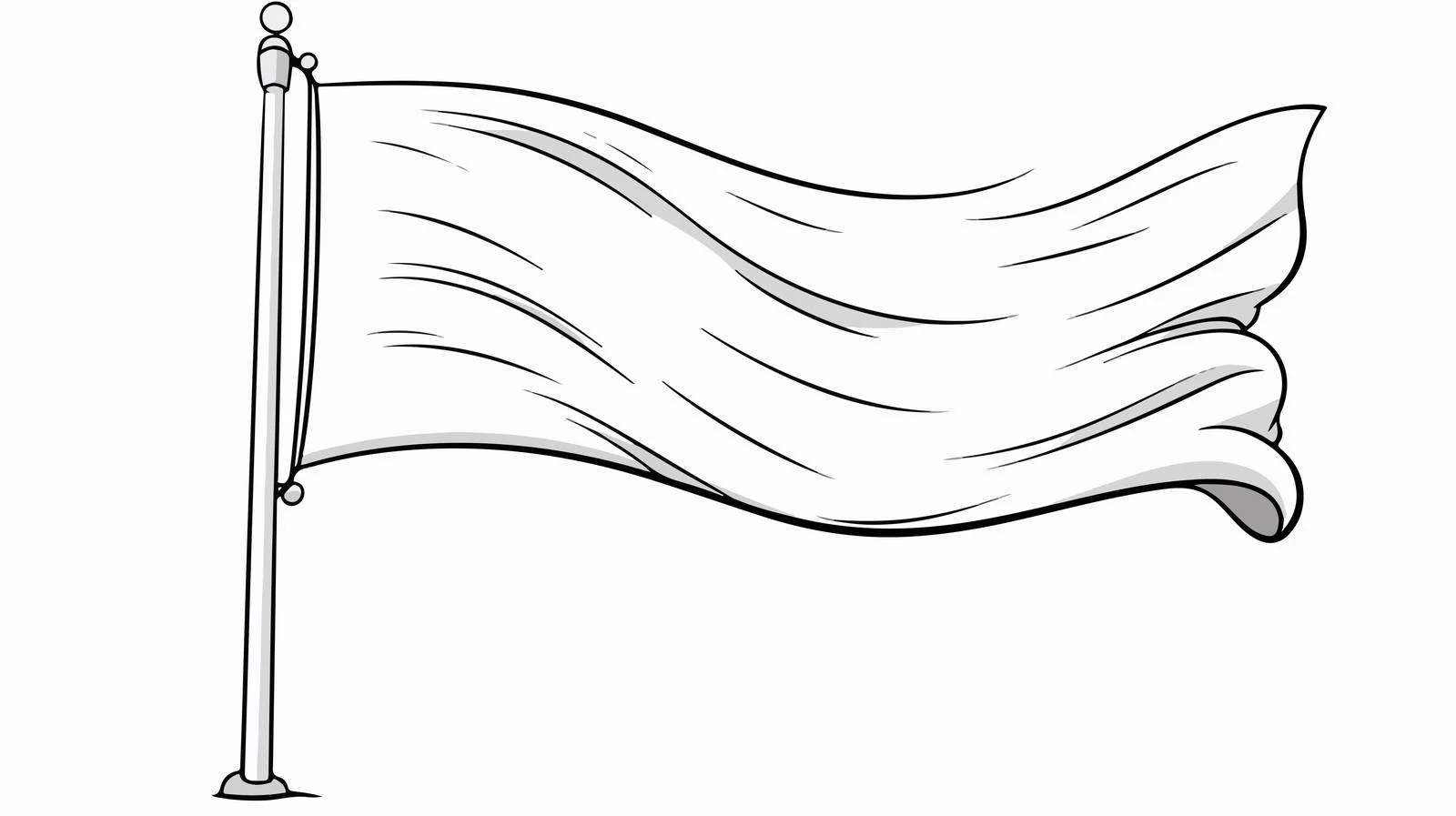 Cartoon White Flag Waving Vector Illustration — free download from Dotvec