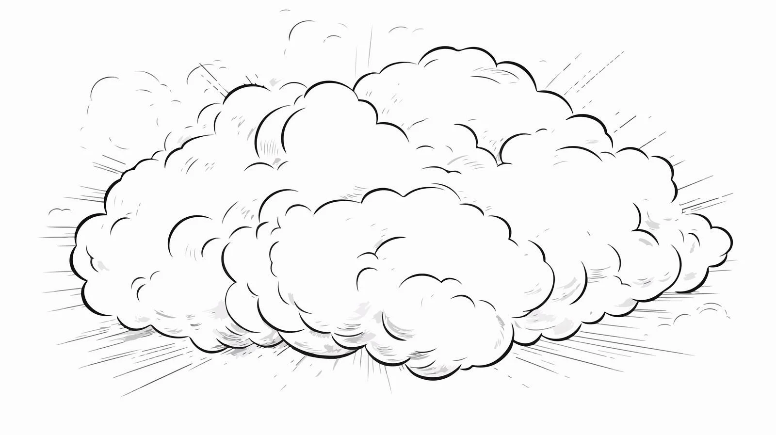 Whimsical Cloud Whoosh Line Drawing — free download from Dotvec