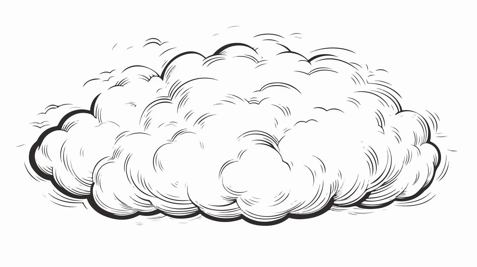 Cartoon Cloud Whooshing Line Drawing – free whirl image from Dotvec