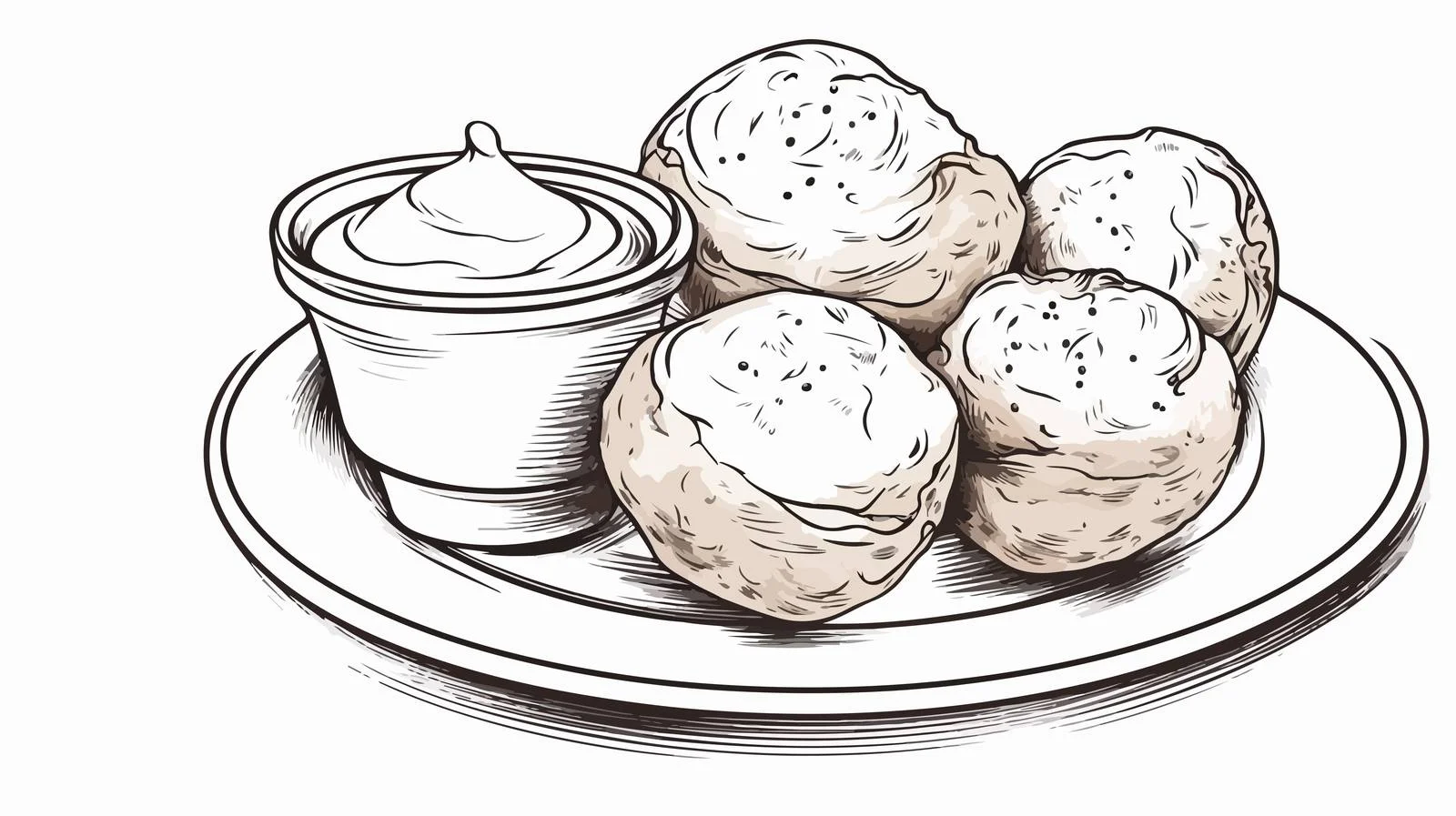 Whimsical Yorkshire Pudding and Gravy Sketch — free download from Dotvec