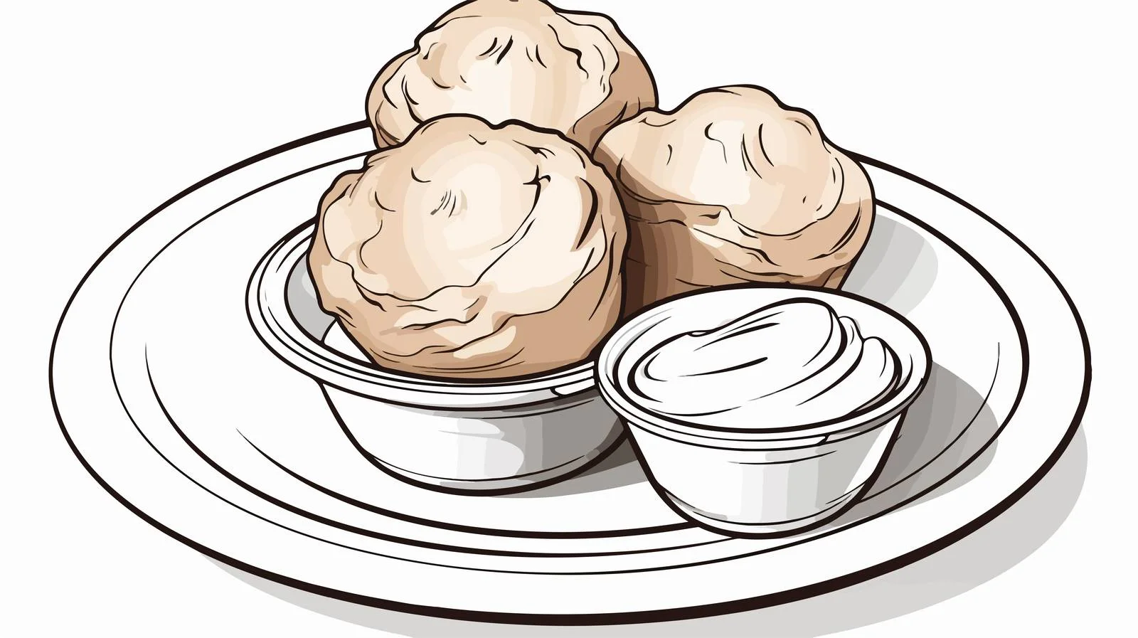 Yorkshire Pudding Cartoon Illustration with Gravy — free download from Dotvec