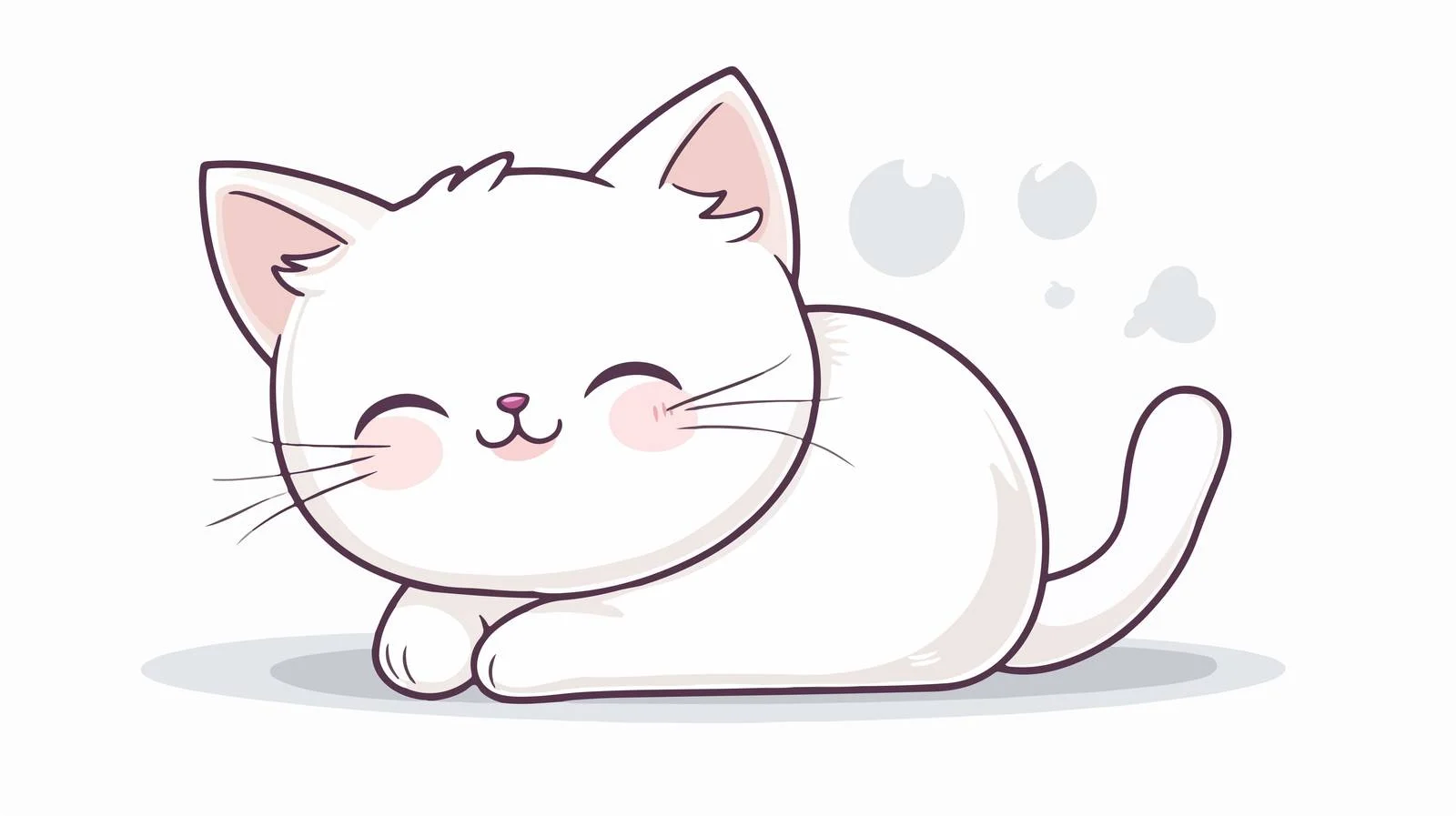 Cute Kawaii Cat Line Drawing Illustration — free download from Dotvec