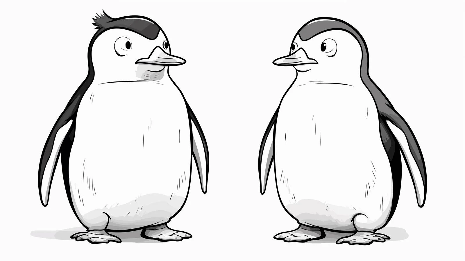 Quirky Cartoon Penguin Illustration — free download from Dotvec
