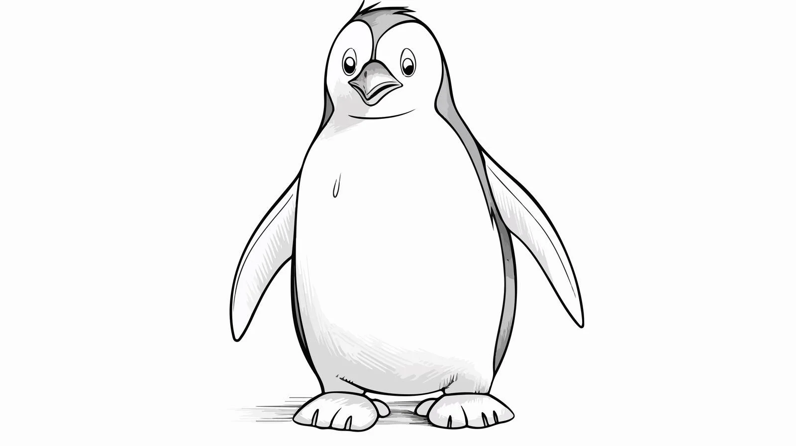 Quirky Cartoon Penguin Illustration — free download from Dotvec