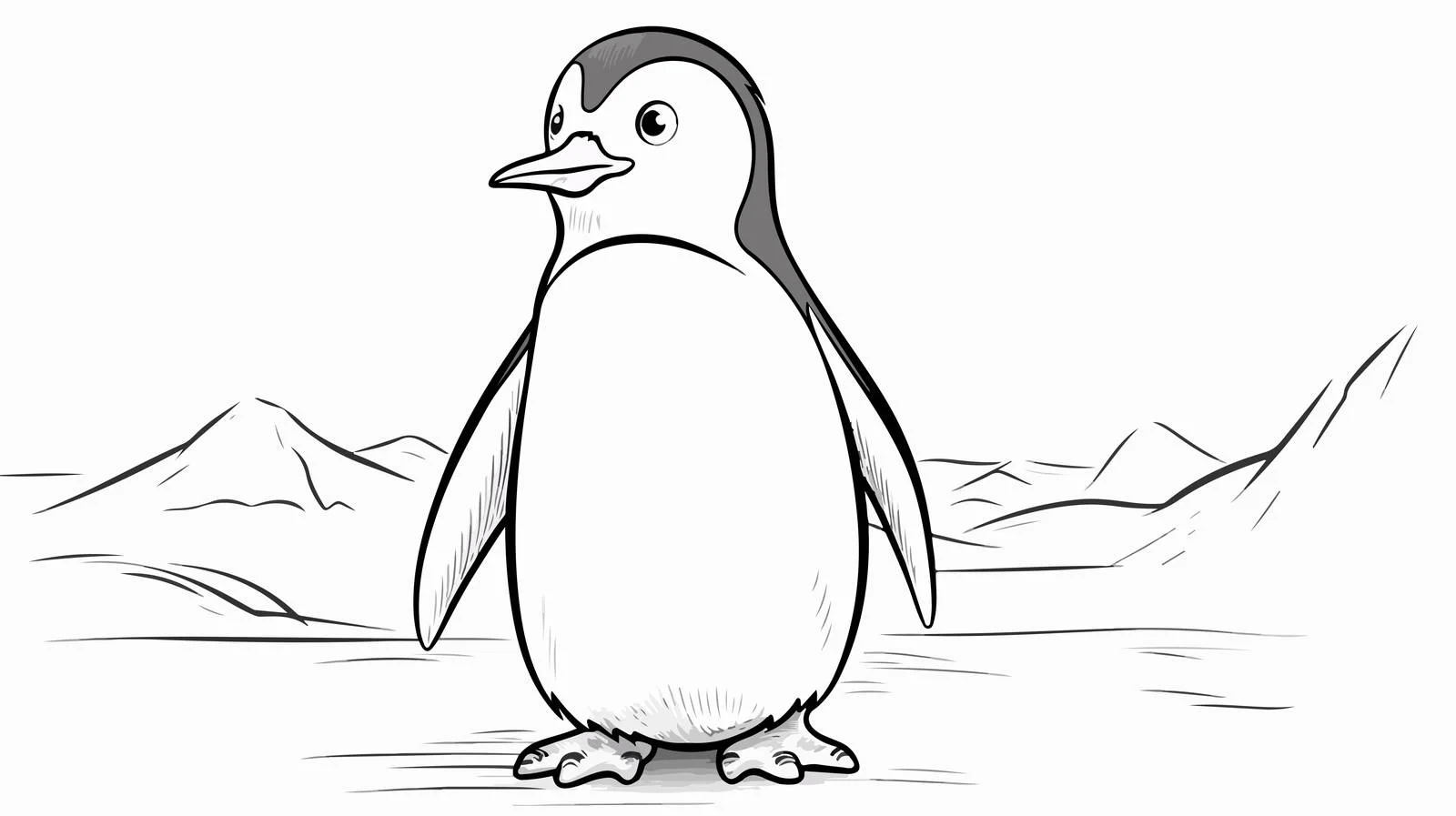 Quirky Cartoon Penguin Illustration — free download from Dotvec