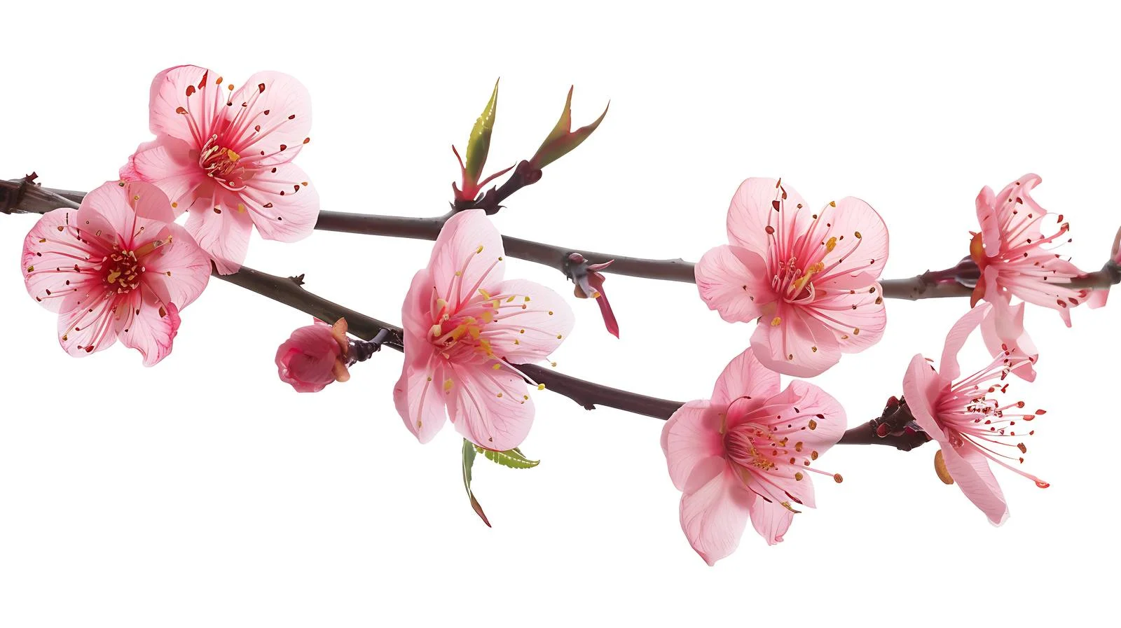 Peach Blossom on White Background — free download from Dotvec
