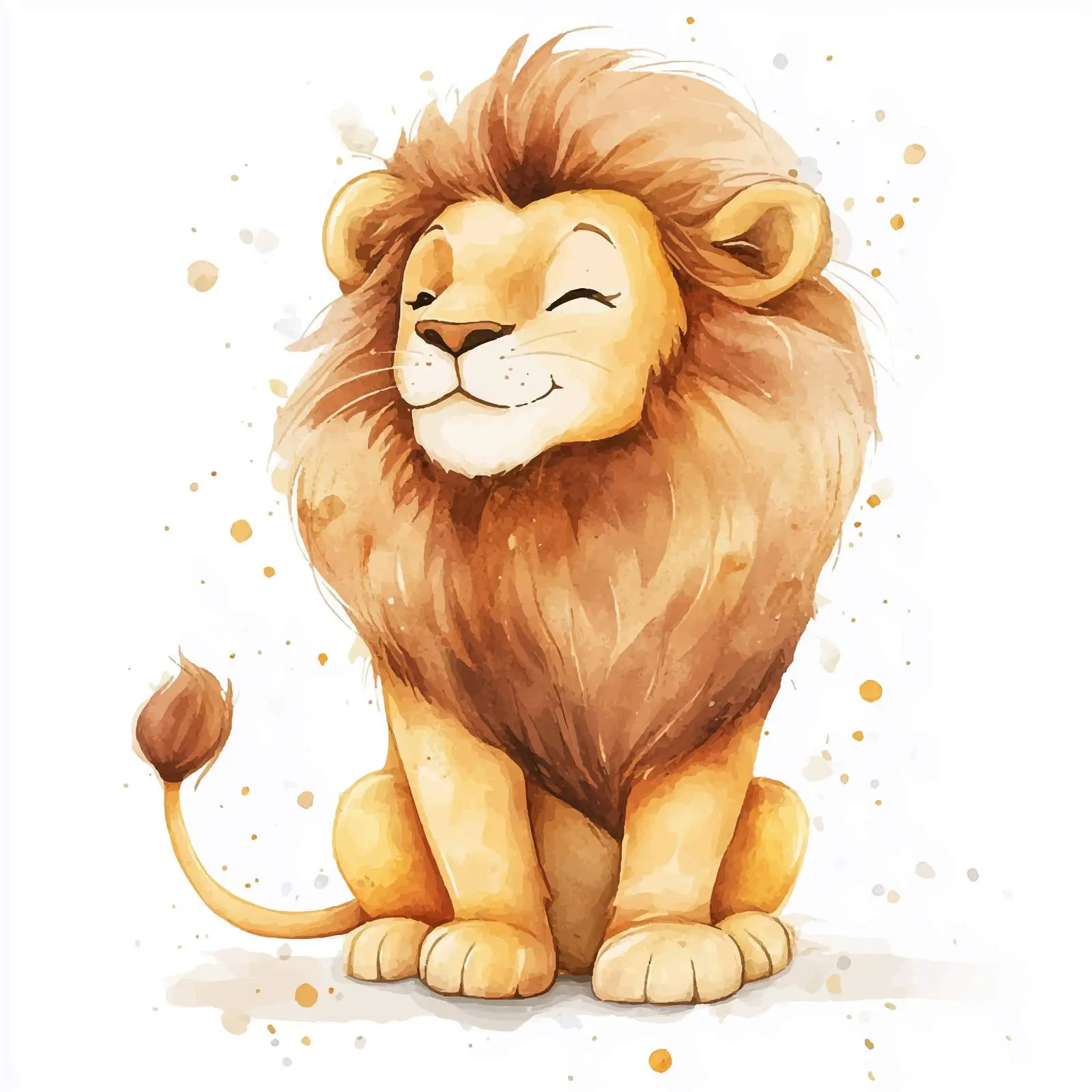 Cute Cartoon Lion Astrological Vector Illustration — free download from Dotvec