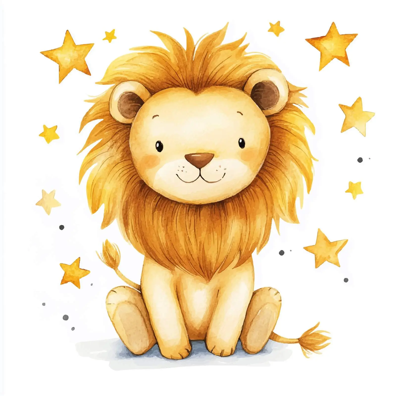 Cute Cartoon Lion - Astrological Animal Vector — free download from Dotvec