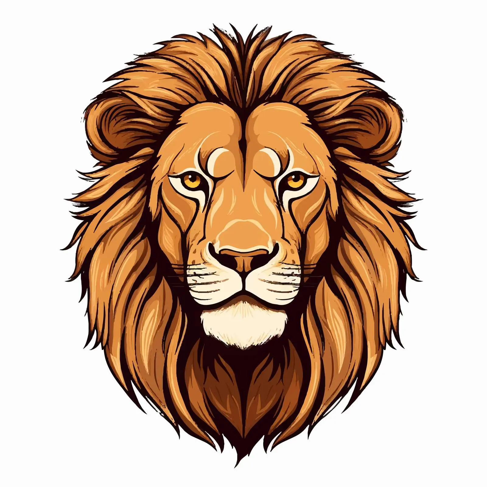 Lion Line Vector Illustration on White Background — free download from Dotvec
