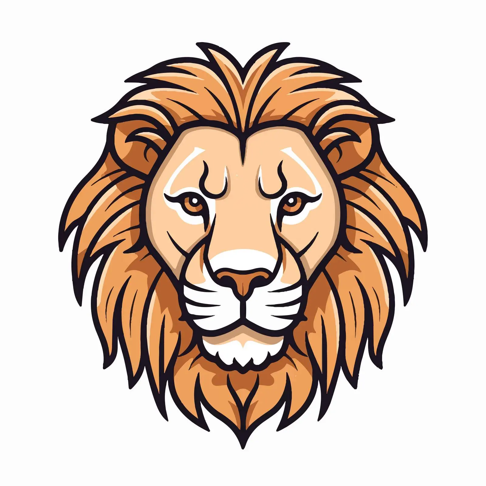 Lion Line Vector Illustration on White Background — free download from Dotvec