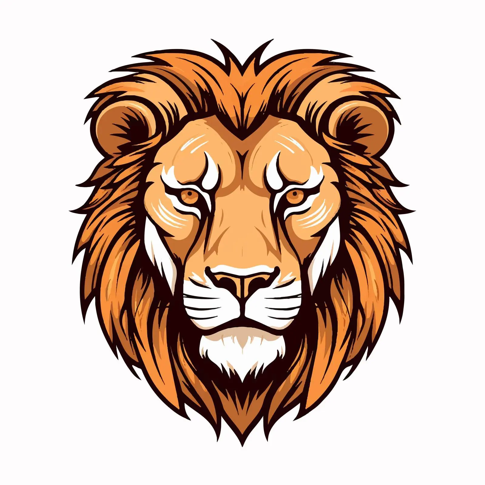 Lion Line Vector Illustration on White Background — free download from Dotvec